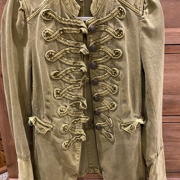 Free People Denim Seamed and Structured Jacket